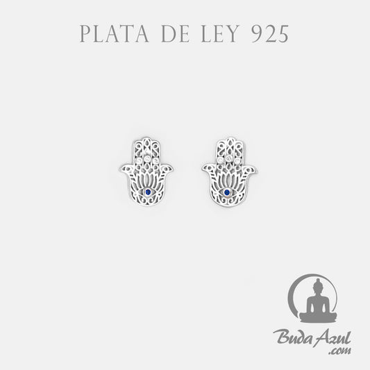 Pendientes Plata MANO FATIMA RELIEVE CIRCONITA 590