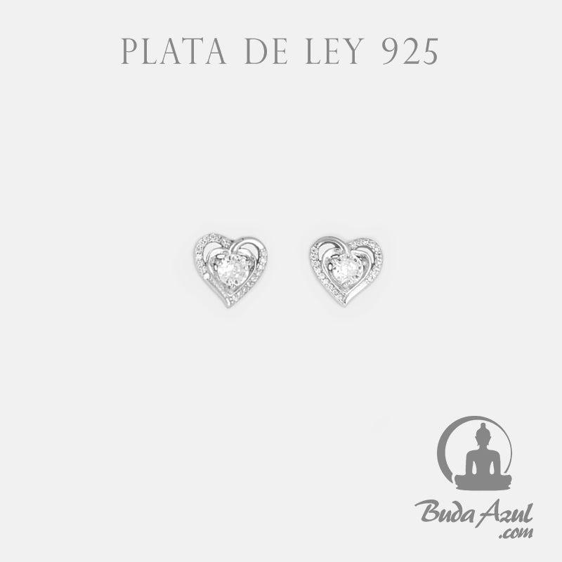 Pendientes Plata CORAZON PIEDRA CIRCONITA 590
