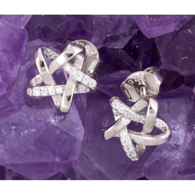 Pendientes Plata ESTRELLA ENTRELAZADO CIRCON 590