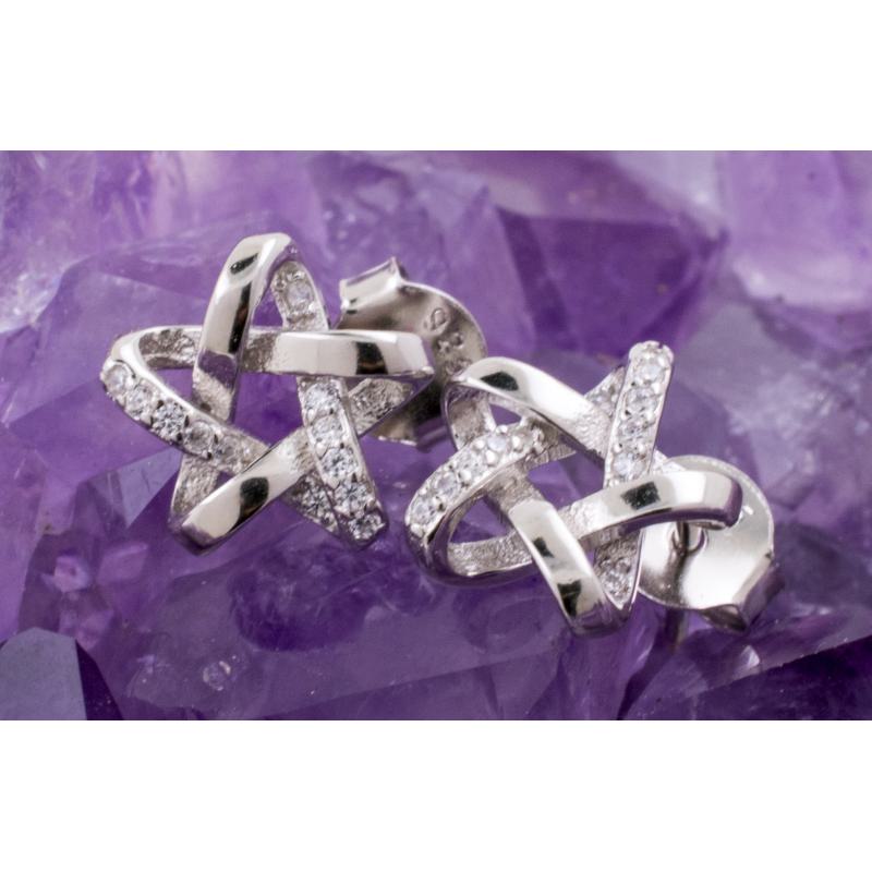 Pendientes Plata ESTRELLA ENTRELAZADO CIRCON 590
