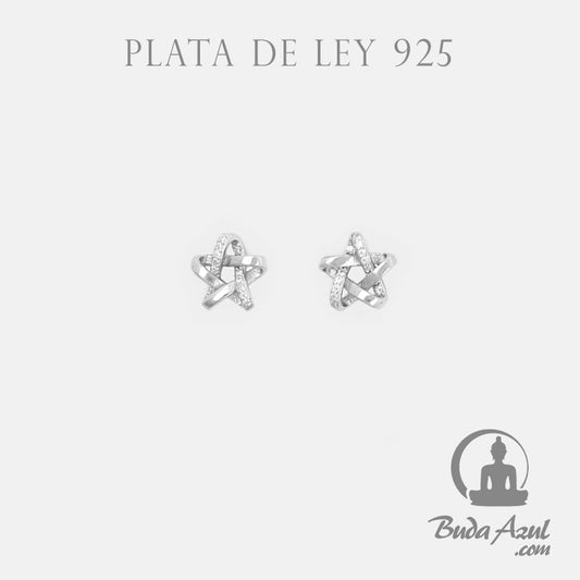 Pendientes Plata ESTRELLA ENTRELAZADO CIRCON 590