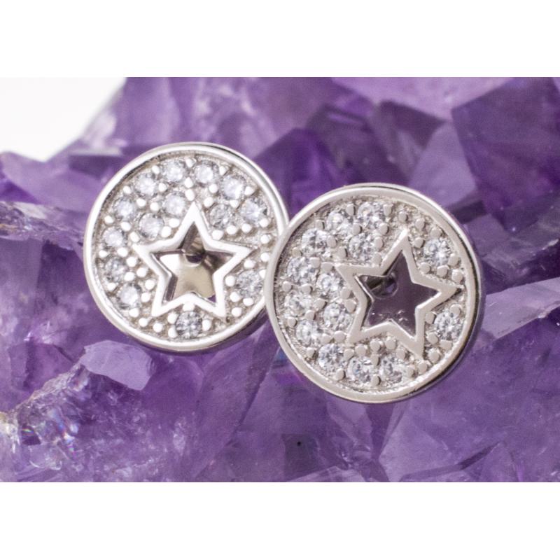 Pendientes Plata REDONDO ESTRELLA CIRCONITAS 590
