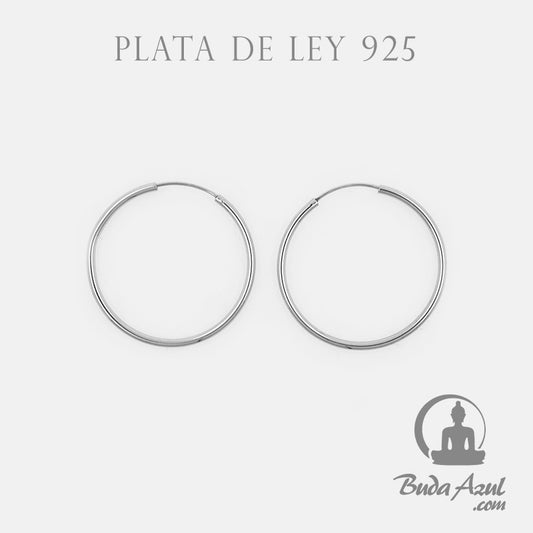 Pendientes Plata de Ley 925 ARGOLLA LISO REF. 690