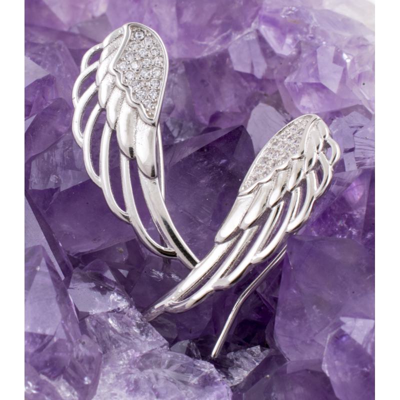 Pendientes Plata ALAS ANGEL CIRCONITAS 990
