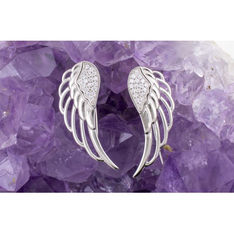 Pendientes Plata ALAS ANGEL CIRCONITAS 990