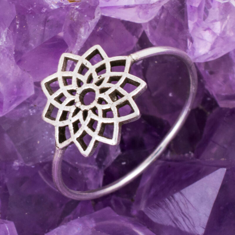 Anillo Plata de Ley 925 FLOR LOTO REF. 290