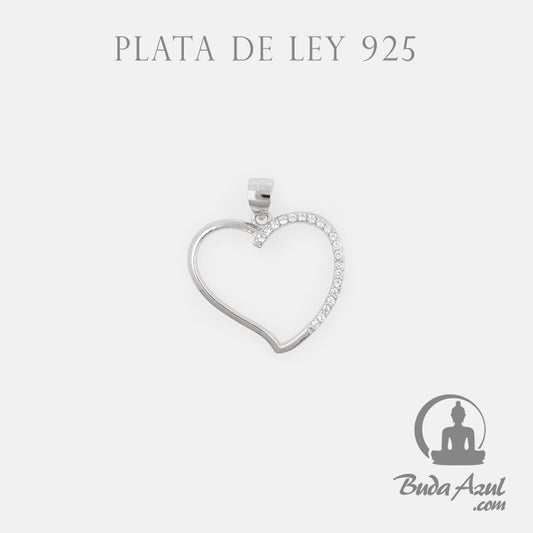Colgante Plata de Ley 925 CORAZON CIRCONITAS REF. 390