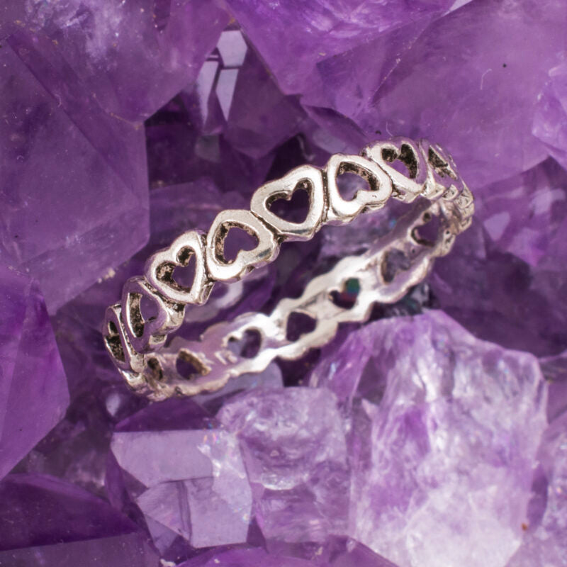 Anillo Plata de Ley 925 CORAZONES RELIEVE REF. 390