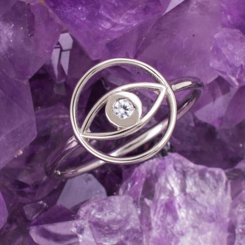 Anillo Plata OJO CON PIEDRA CIRCONITA REF. 390
