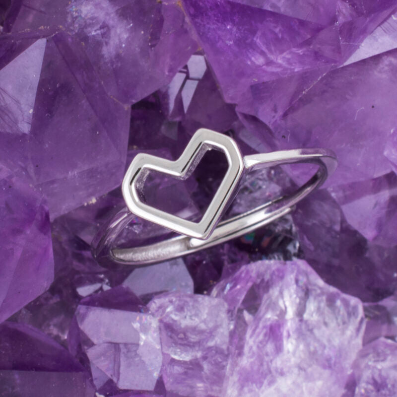 Anillo Plata de Ley 925 CORAZON CUADRADO REF. 390