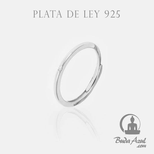 Anillo Plata FINO PUNTO DE CIRCONITA REF. 390
