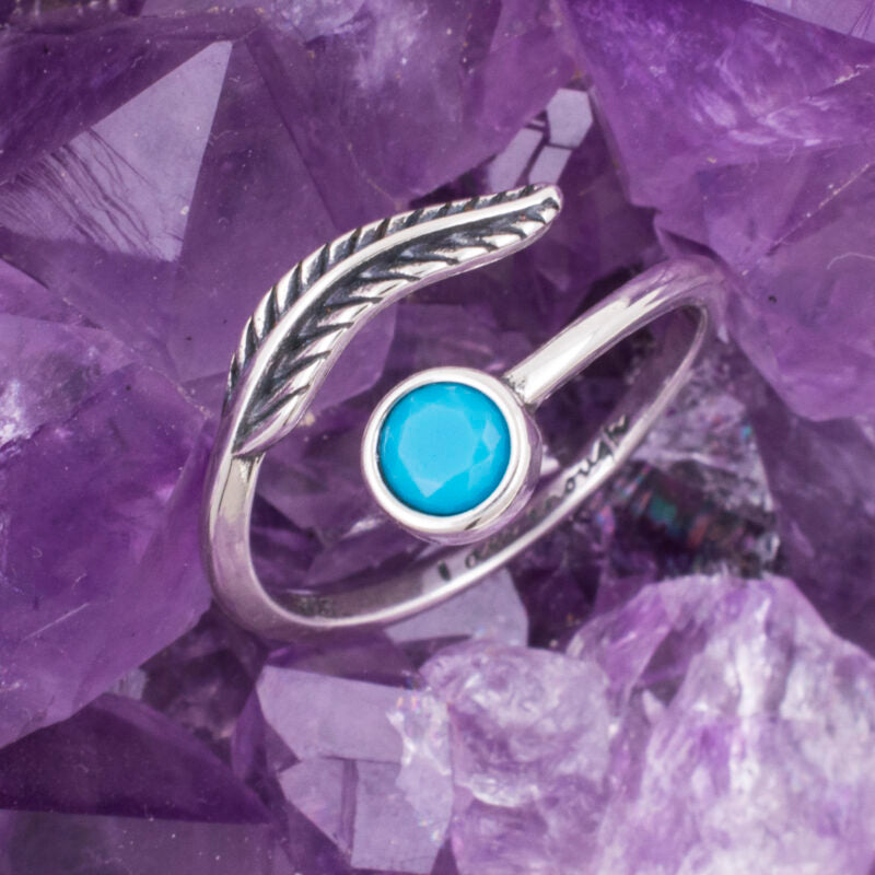 Anillo Plata PLUMA PIEDRA TURQUESA REF. 490