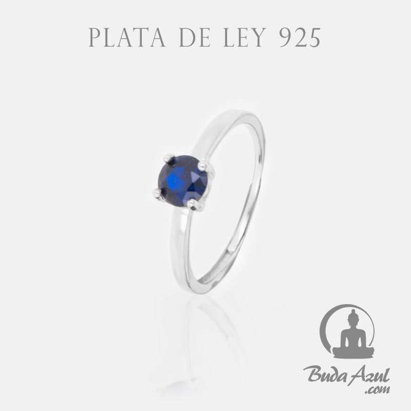 Anillo Plata de Ley 925 PIEDRA AZUL REF. 490