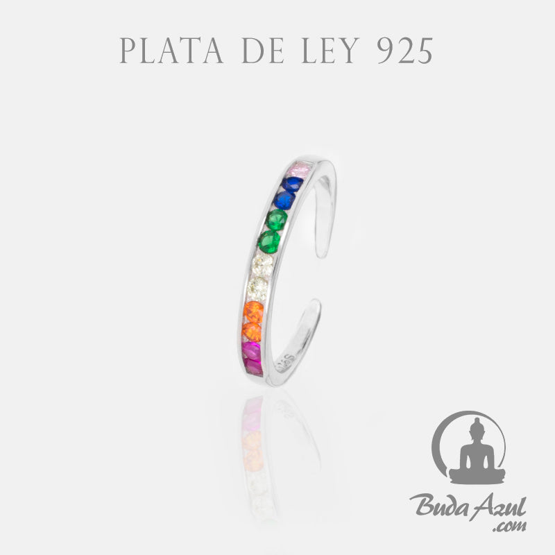 Anillo Plata CIRCONITAS COLORES REF. 490