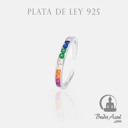 Anillo Plata CIRCONITAS COLORES REF. 490