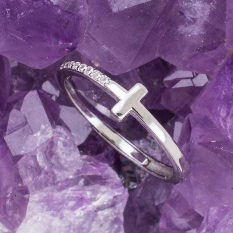 Anillo Plata CRUZ CIRCONITAS REF. 490