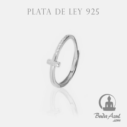 Anillo Plata CRUZ CIRCONITAS REF. 490