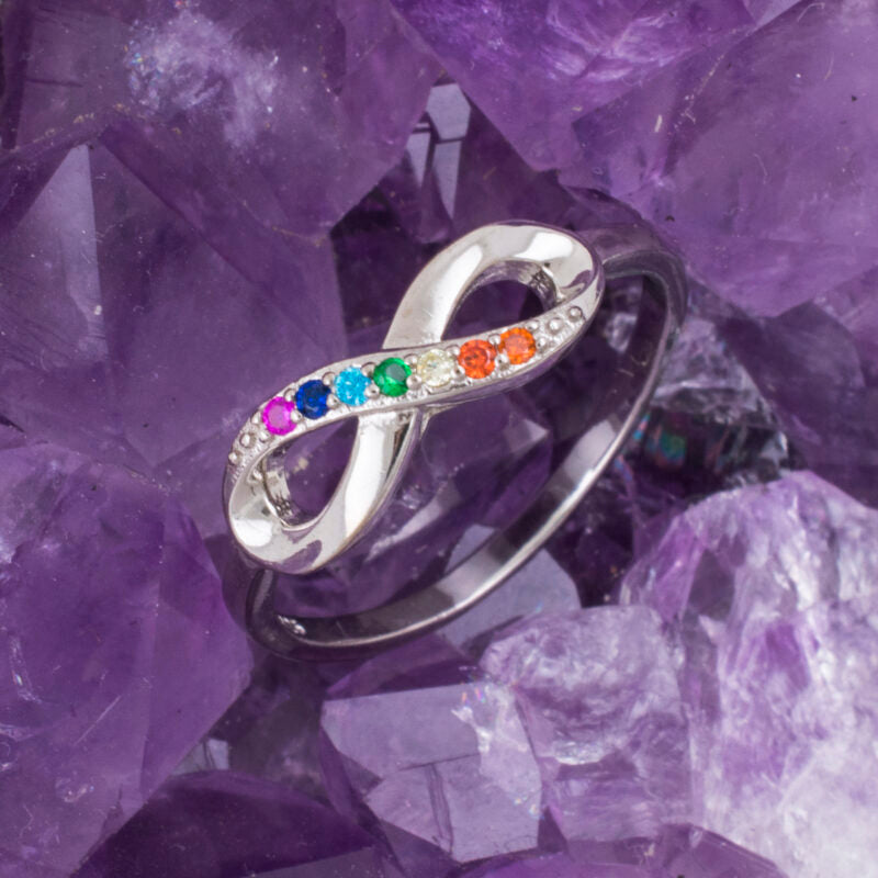 Anillo Plata INFINITO CIRCONITAS COLORES REF. 490