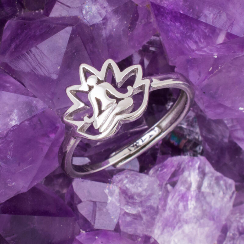 Anillo Plata de Ley 925 YOGA LOTO REF. 590