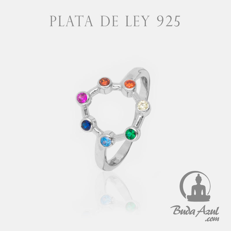Anillo Plata de Ley 925 7 CHAKRAS REF. 590