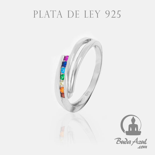 Anillo Plata LAZO CIRCONITAS COLORES REF. 590