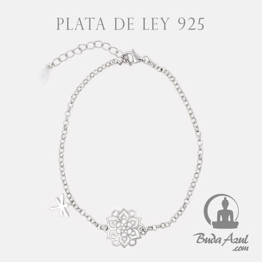 Pulsera Plata de Ley 925 MANDALA Y LIBELULA  790