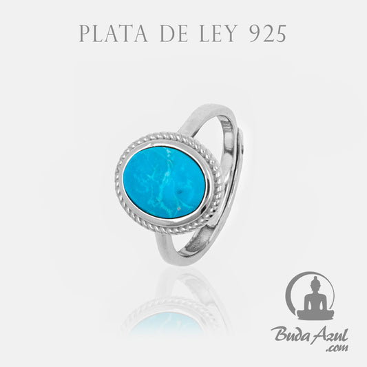 Anillo Plata Ley 925 OVALADO TURQUESINA REF. 890