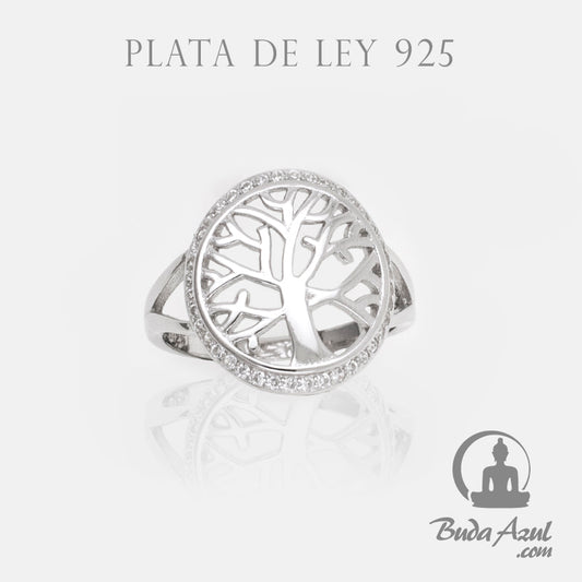 Anillo Plata ARBOL DE LA VIDA CIRCONITAS REF. 990
