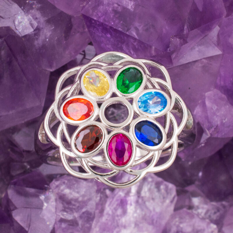 Anillo Plata CIRCONITAS CHAKRA COLORES REF. 1090