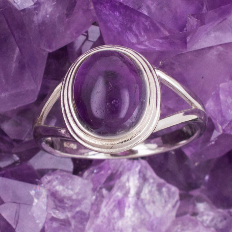 Anillo Plata OVALADO MINERAL AMATISTA REF. 890