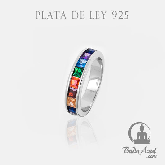 Anillo Plata CIRCONITAS COLORES REF. 1090