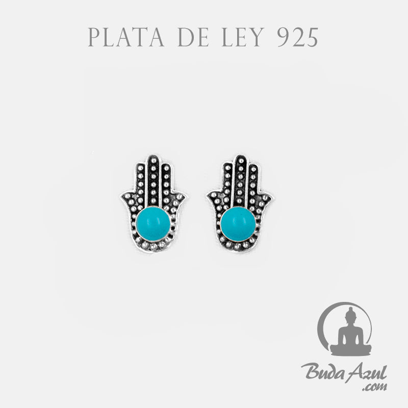 Pendientes Plata Ley 925 mano fatima turques 200