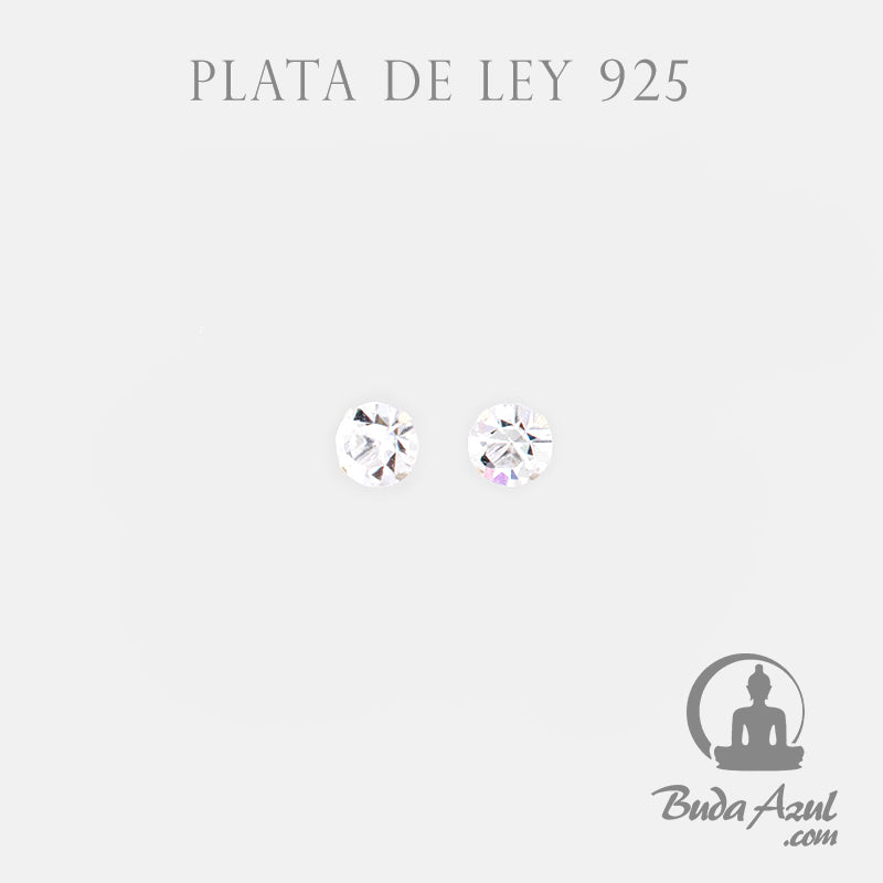 Pendientes Plata circonita 4mm blanco REF 200