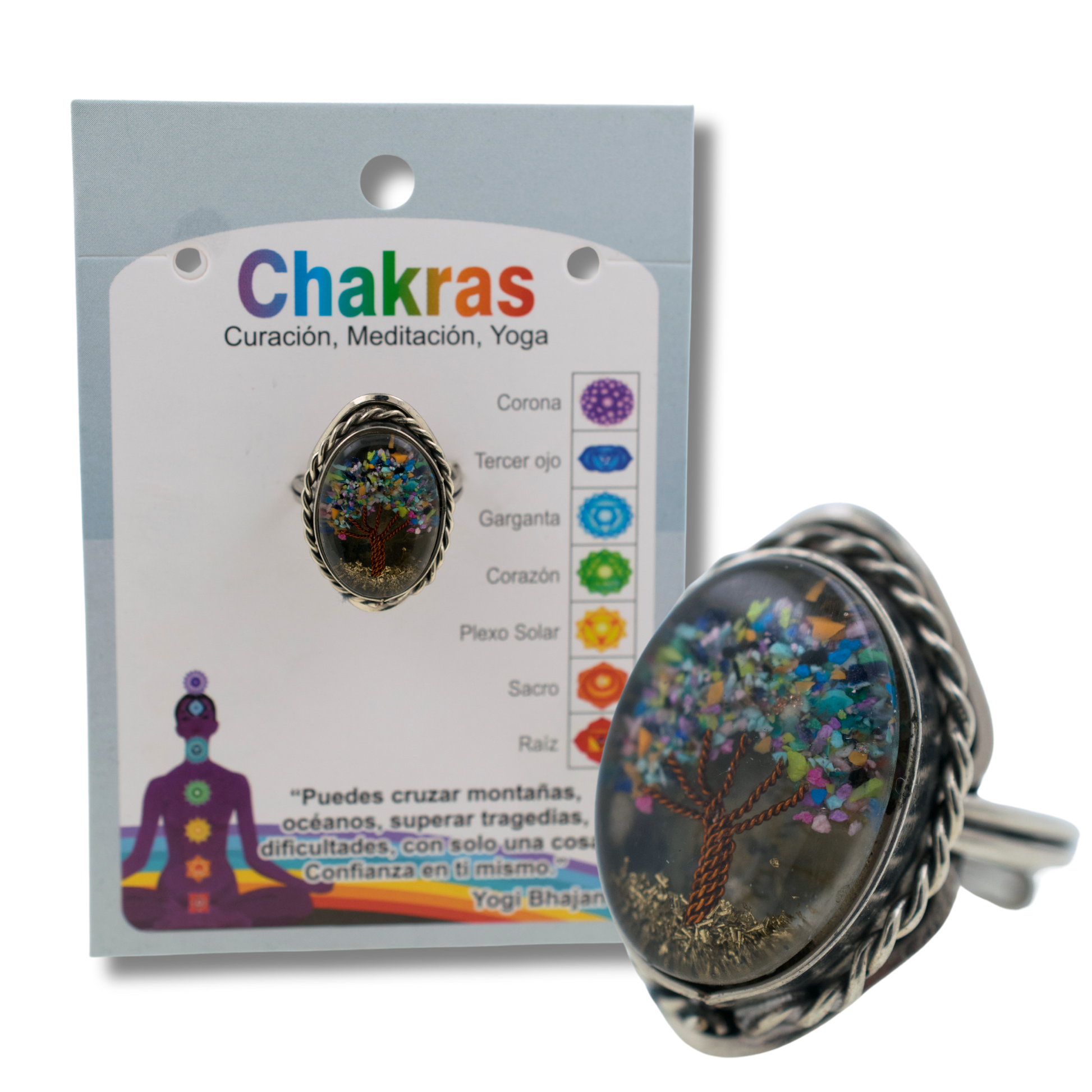 Anillo Alpaca Árbol SIETE CHAKRAS REF. 6