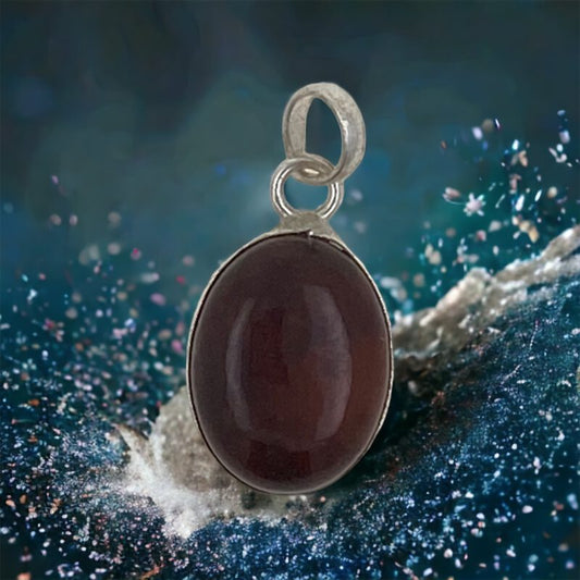 Colgante Plata Ley 925 MINERAL JASPE ROJO REF 490
