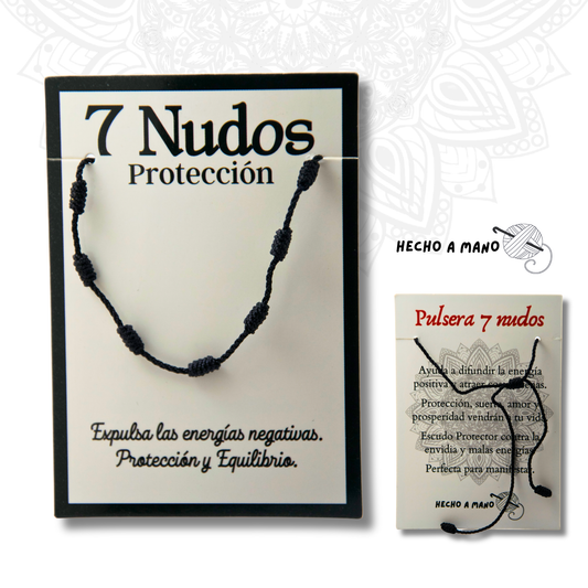 PULSERA 7 NUDOS COLOR NEGRO
