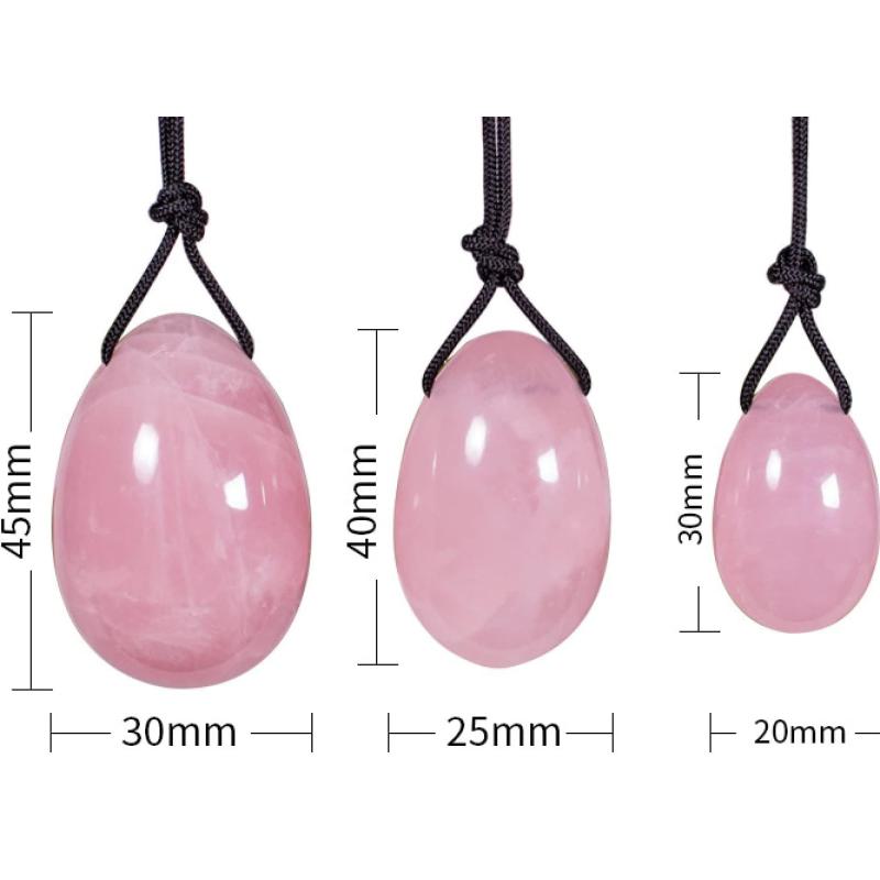 HUEVOS YONI MINERAL CUARZO ROSA