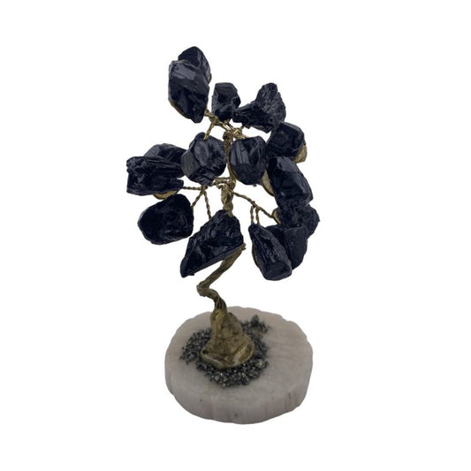 ARBOL MINERAL TURMALINA CON BASE AGATHA