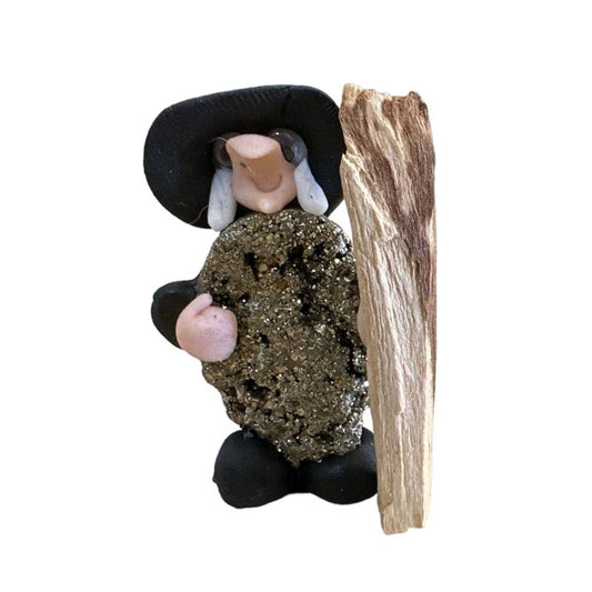 Brujita con mineral Pirita / Palo Santo REF 7