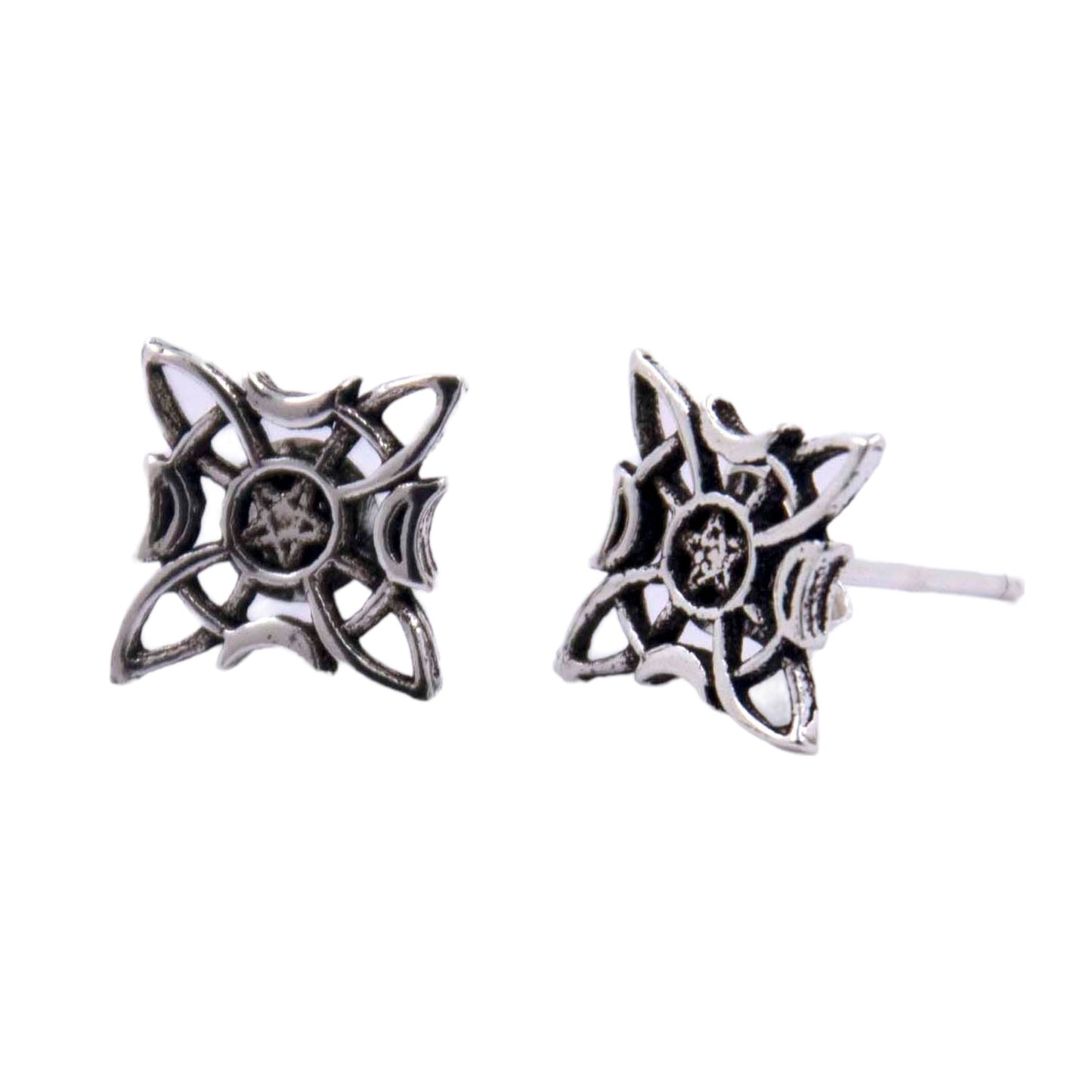 Pendientes Plata NUDO DE BRUJA FASE LUNAS REF 290