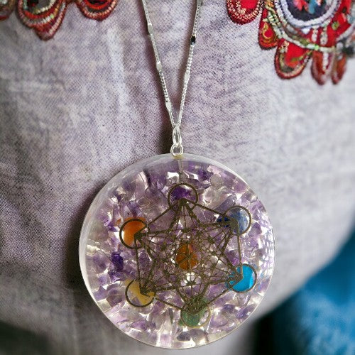 COLGANTE ORGONITA 50MM METATRON REF 6 - AMATISTA