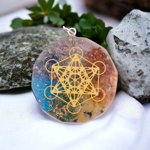 COLGANTE ORGONITA 40MM METATRON REF 5 - 7 CHAKRAS