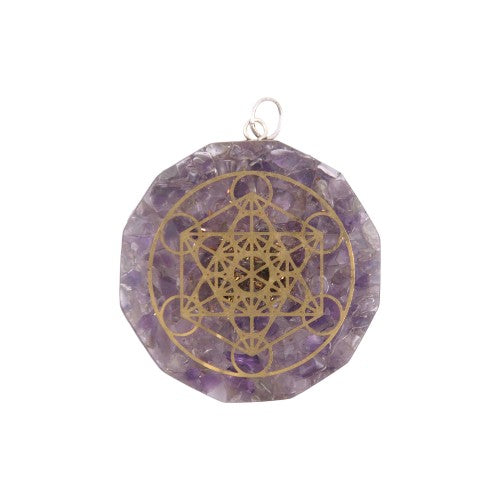 COLGANTE ORGONITA 40MM METATRON REF 5 - AMATISTA