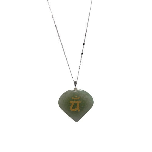 SET 7 COLGANTE CORAZÓN MINERAL CHAKRAS GRABADO 890