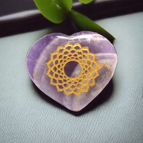 SET CORAZON MINERAL 7 CHAKRAS GRABADO REF 890