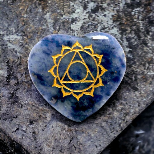 SET CORAZON MINERAL 7 CHAKRAS GRABADO REF 890