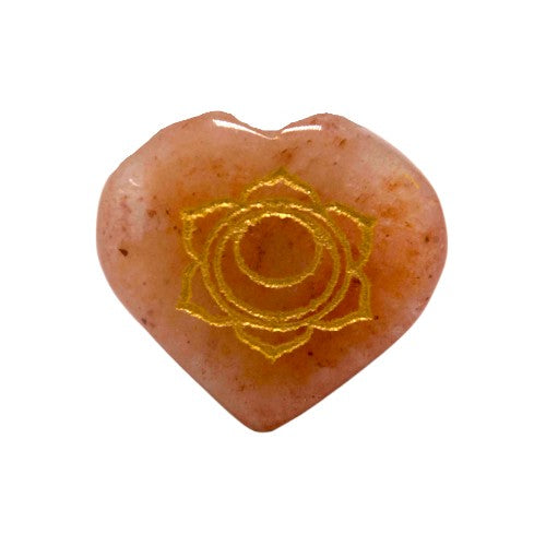 SET CORAZON MINERAL 7 CHAKRAS GRABADO REF 890