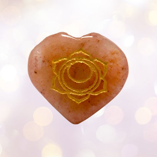 SET CORAZON MINERAL 7 CHAKRAS GRABADO REF 890