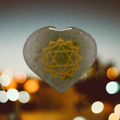 SET CORAZON MINERAL 7 CHAKRAS GRABADO REF 890