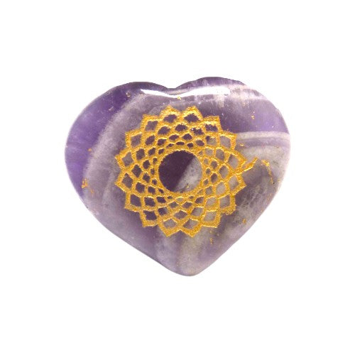 SET CORAZON MINERAL 7 CHAKRAS GRABADO REF 890